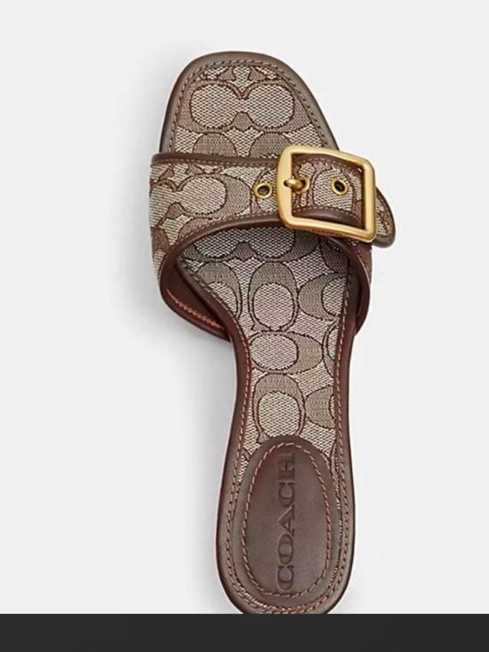 Coach Tan/Brown Signature Buckle Slide Mule